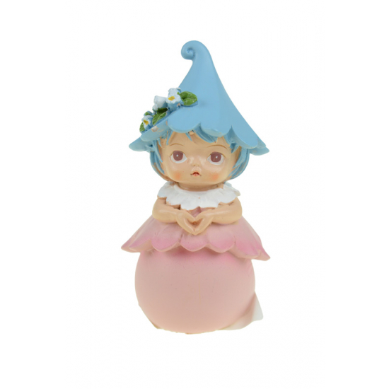 Tündér poly 10cm virágos rózsaszín