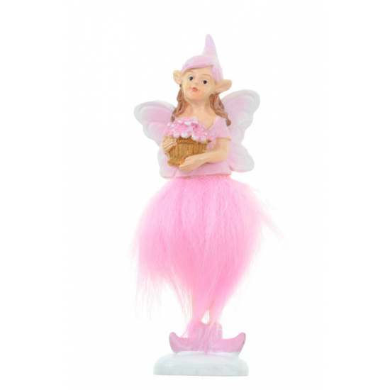 Figura tündér poly 13,3cm csokros rózsaszín