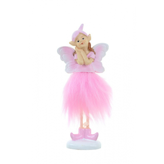 Figura tündér poly 13cm rózsaszín