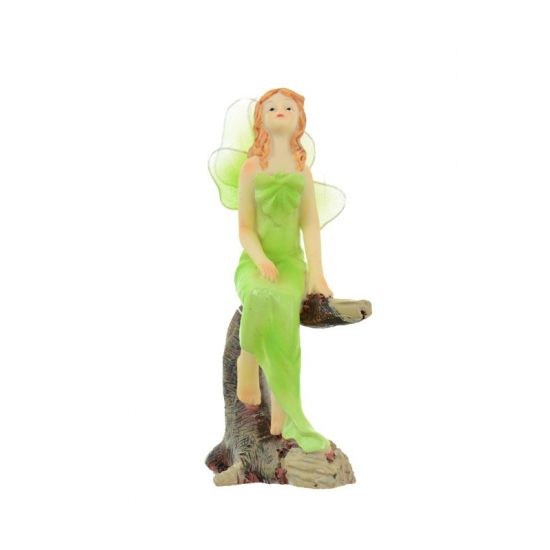 Tündér poly 15cm ülő zöld