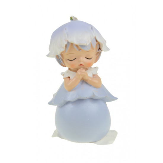 Tündér poly 9,7cm virágos lila