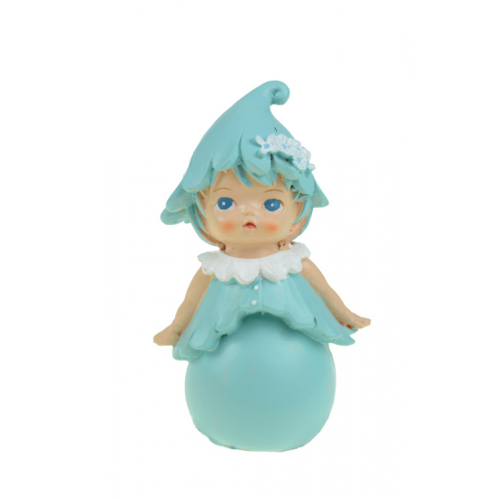 Tündér poly 9,9cm virágos kék