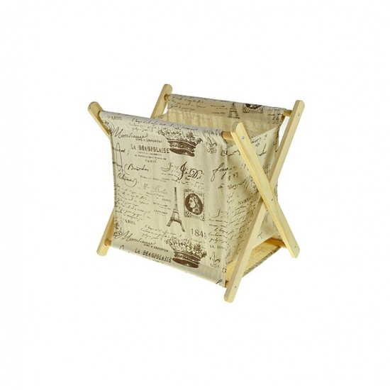 Újságtartó textil/fa 33*23*39cm 5féle mintával
