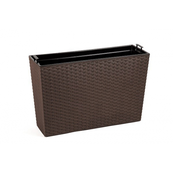 Ültetőláda műanyag rattan 19*56*36cm Werbena mokka Lamela