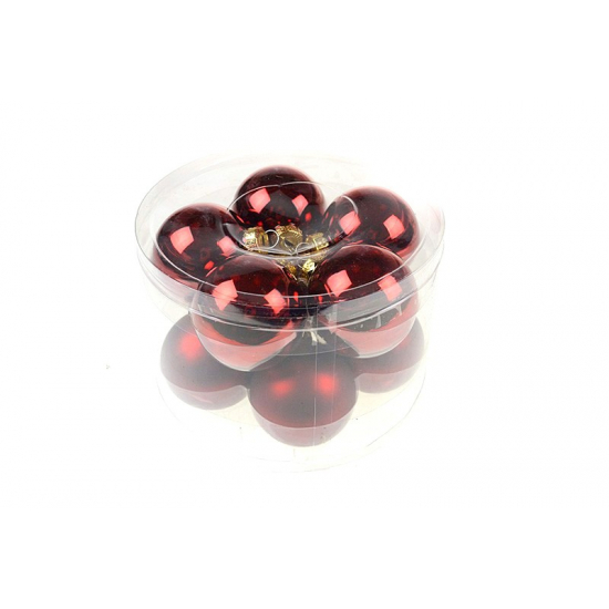 Üveggömb 6cm s/10 mix bordó