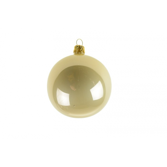 Üveggömb 8cm (db) pearl krém