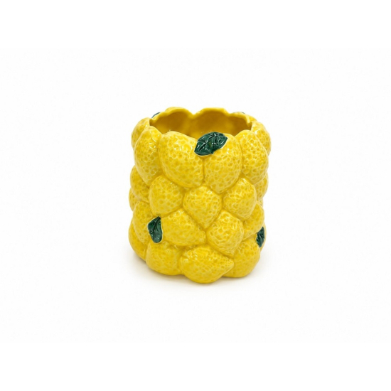 Váza kerámia citrom 14*14.3*15.4cm sárga