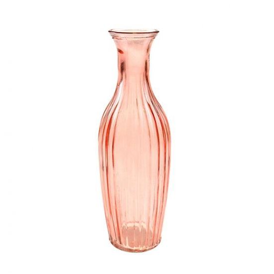 VÁZA ÜVEG 7X23CM BORDÁZOTT PIROS 230923