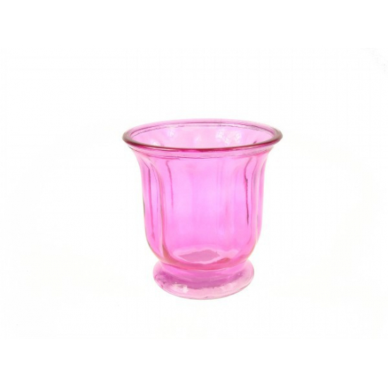 Üveg váza kehely 14,5*14,5*15cm pink