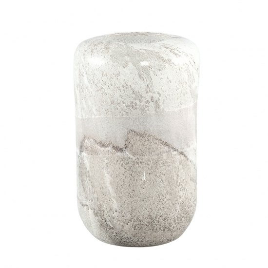 Váza üveg márvány mintás 29cm fehér