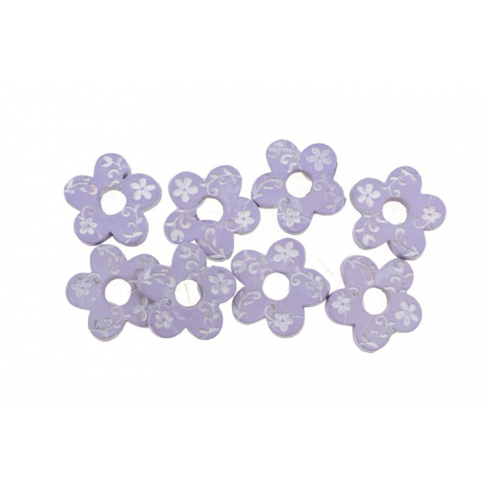 Virág poly 2,7cm s/8 lila
