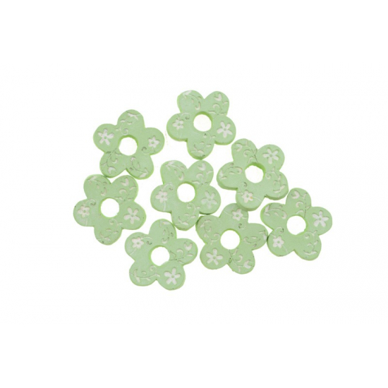 Virág poly 2,7cm s/8 zöld