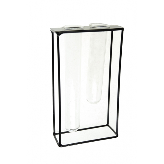 Virágállvány fém 20,5*5,2*12cm kémcsővel D3,8 H20/15