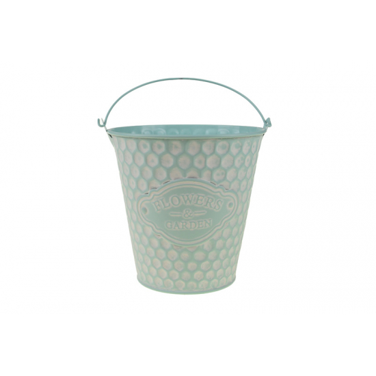 Vödör fém méhsejtmintás D15/10*H14.5CM kék