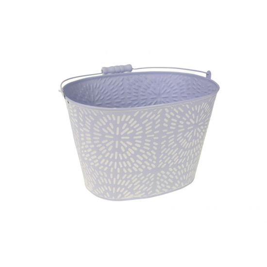 Vödör fém ovális 27*20.5*18/29.5cm mandala lila