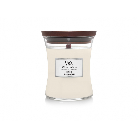 WoodWick illatgyertya közepes üveges 275g  Linen